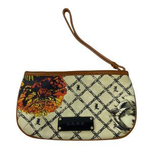 L.A.M.B Gwen Stefani Wristlet Wallet Marigold Floral Graphic Rare